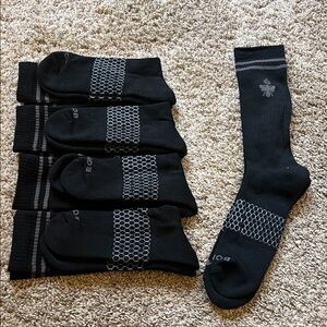 Bombas Socks Mid-Weight Crew Size XL (5pairs) NEW